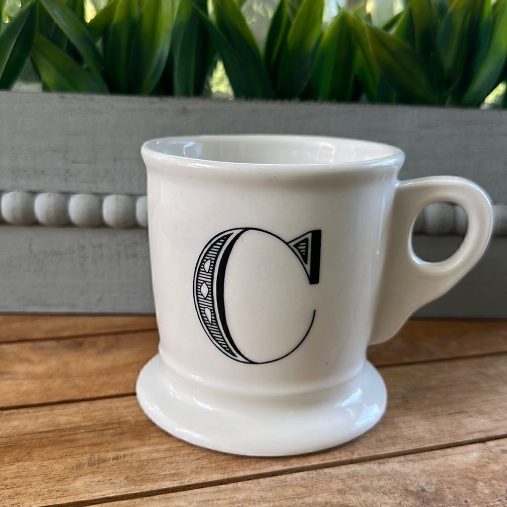 Anthropologie White Monogrammed C Mug